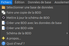 menu Fichiers